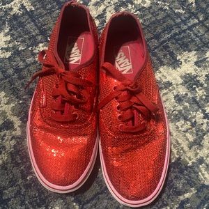 Red sequence Vans size 8 in woman’s